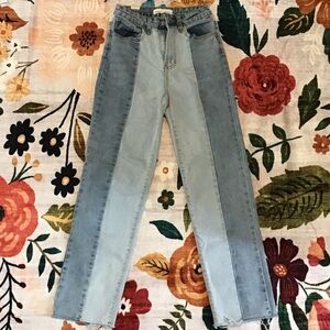 Almost Famous Two-Tone Straight Leg Jeans